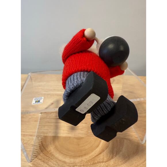 Ljungstroms Of Sweden Tomte Wooden Figure Santa With Mixing Bowl Vintage JL - Picture 10 of 12